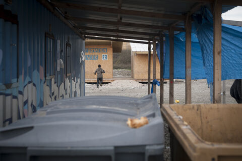 The Grande Synthe camp, the only humanitarian camp in France, a few days from the first year of its opening (March 7, 2017). Open following the closure of the Jungle in Calais to welcome migrants.